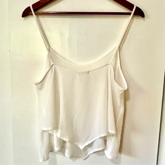 Nine Bird| Boutique Flowy Loose White Camisole w/Spaghetti Straps Size L - Picture 3 of 6